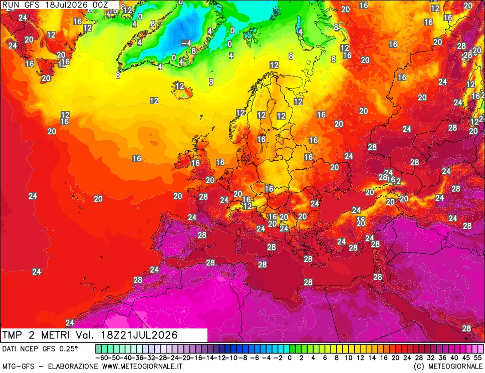mappa Temp 2 metri