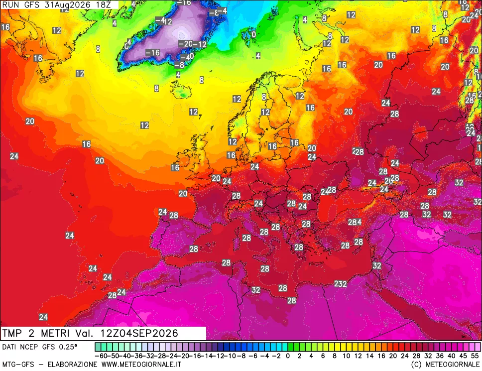 mappa Temp 2 metri