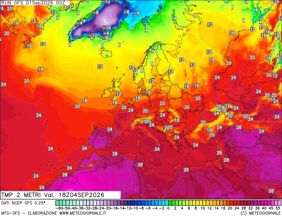 mappa Temp 2 metri