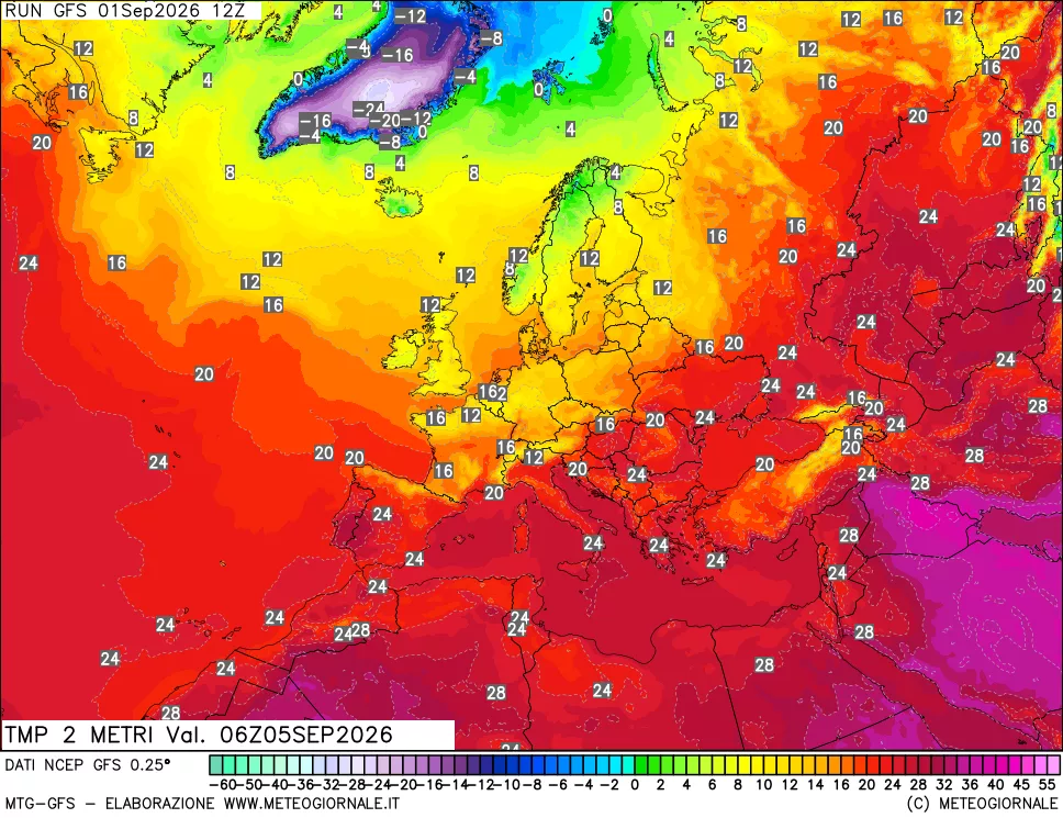 mappa Temp 2 metri