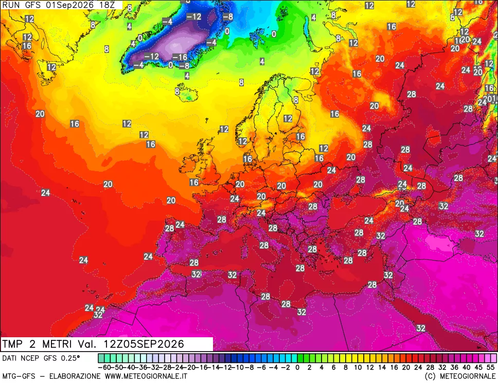 mappa Temp 2 metri