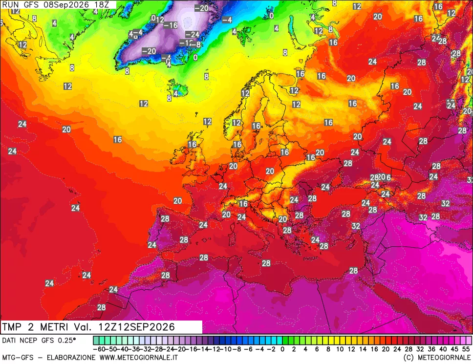 mappa Temp 2 metri