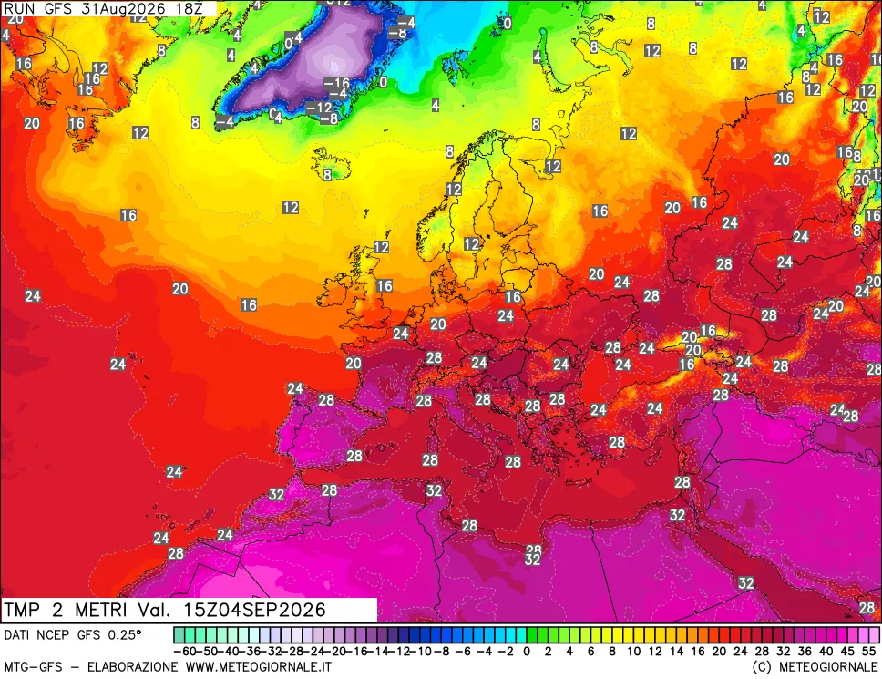 mappa Temp 2 metri