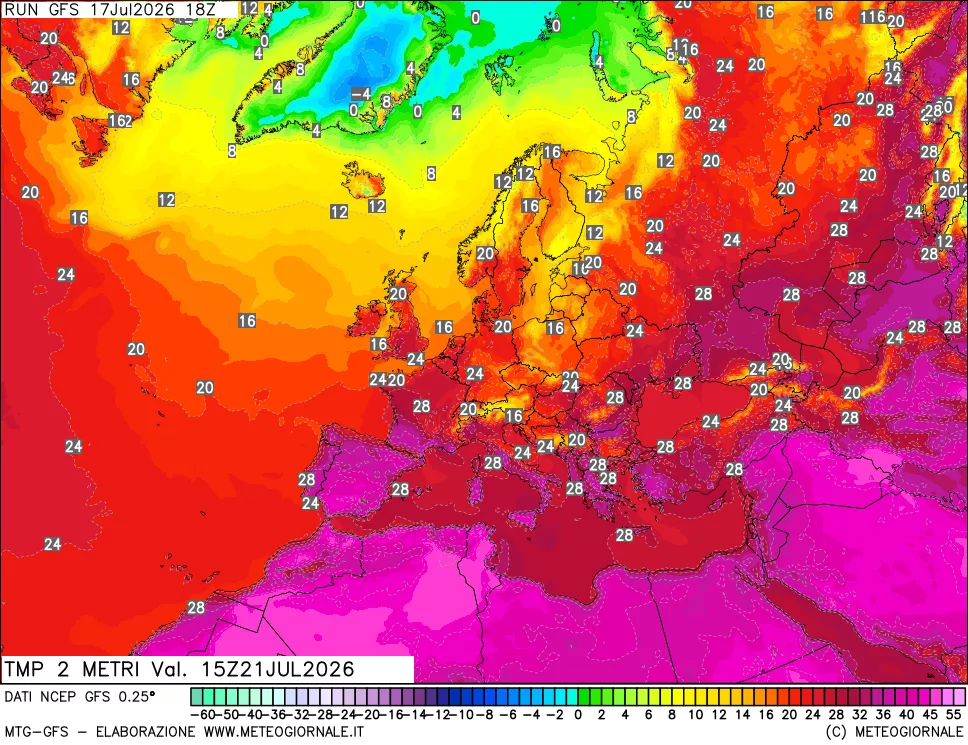 mappa Temp 2 metri