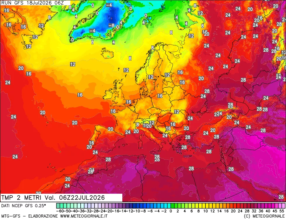 mappa Temp 2 metri