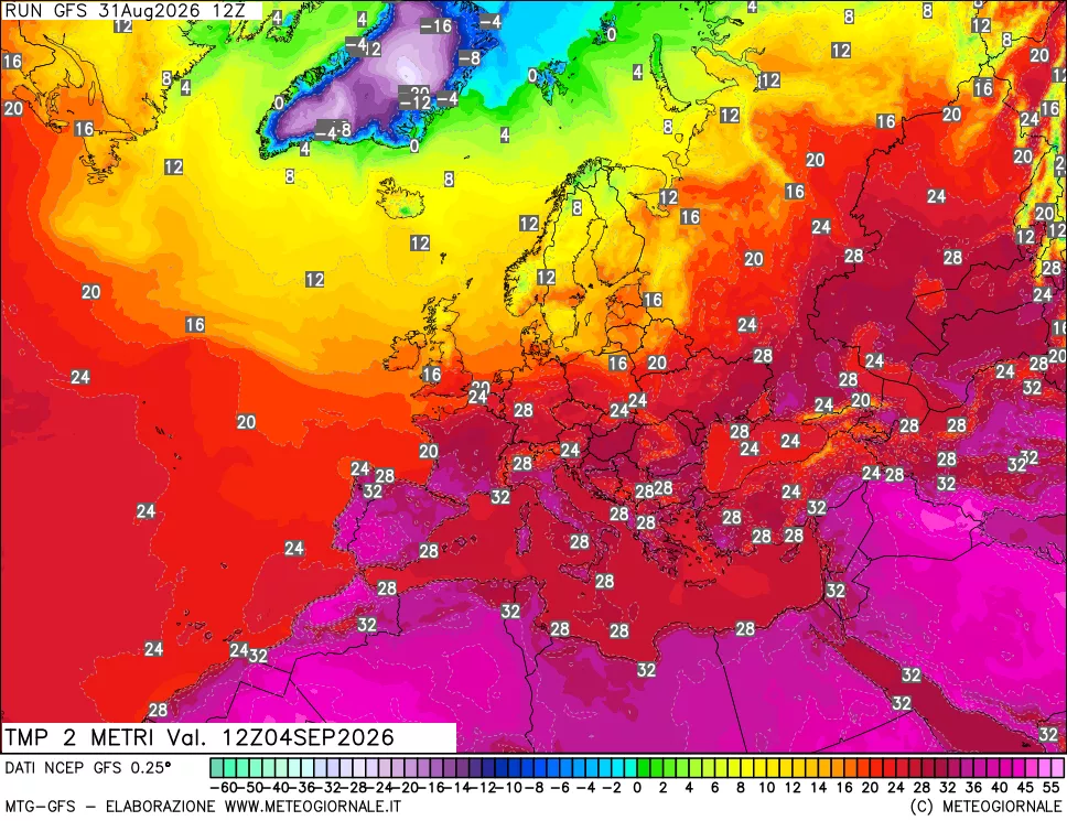 mappa Temp 2 metri