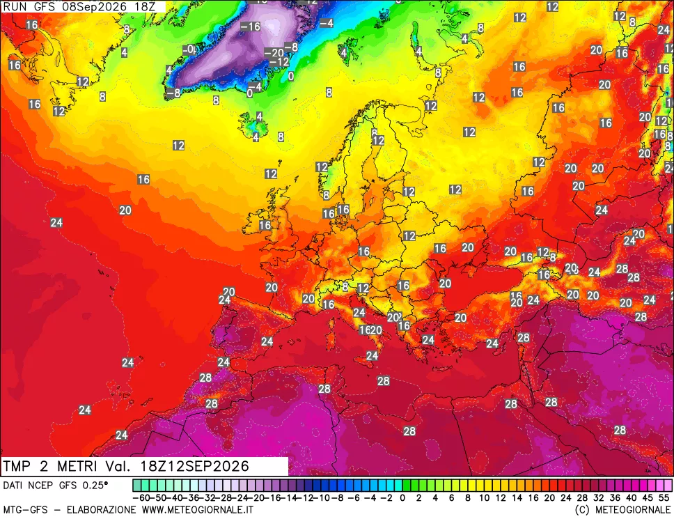 mappa Temp 2 metri