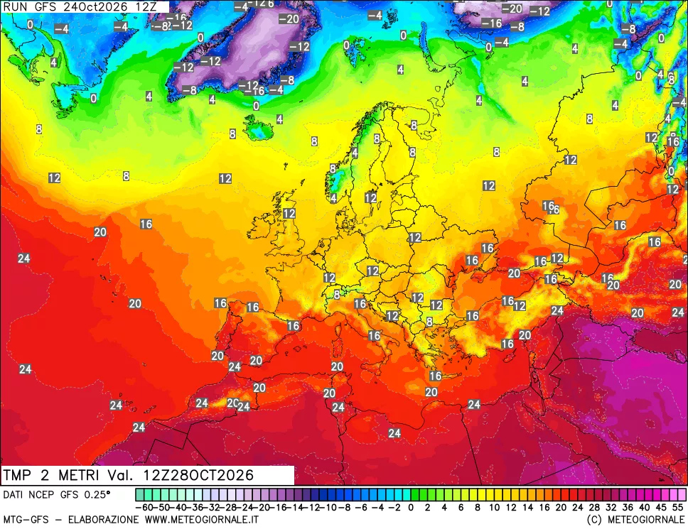 mappa Temp 2 metri