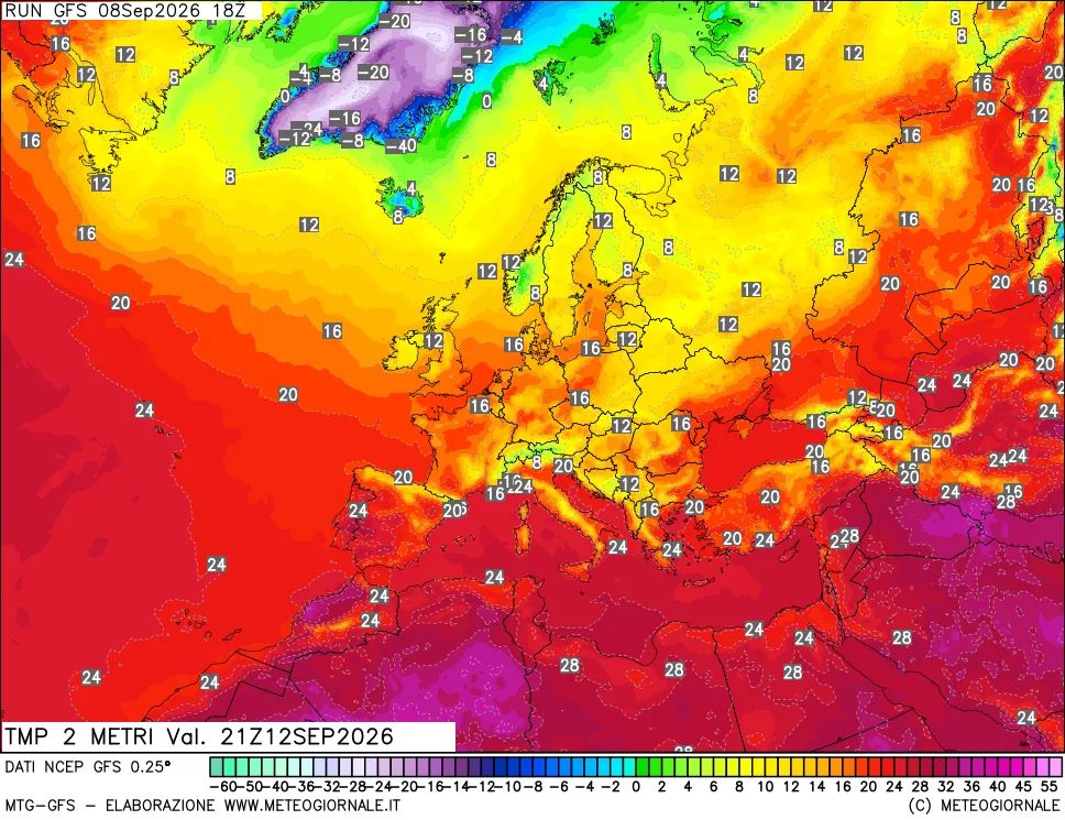 mappa Temp 2 metri