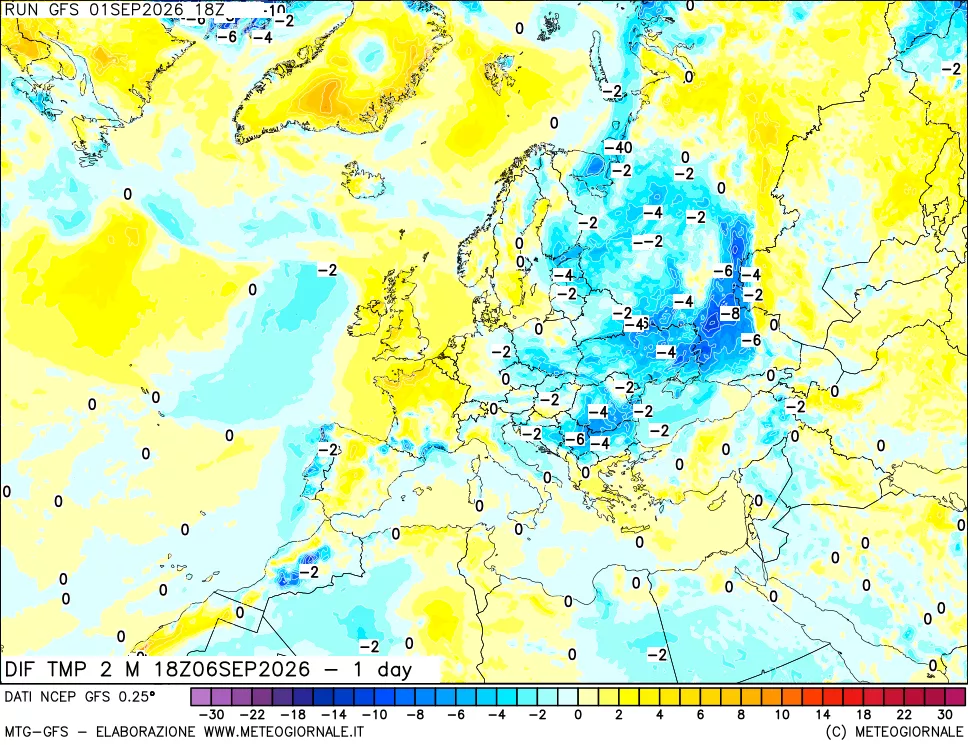 mappa Dif. Temp -24 ore