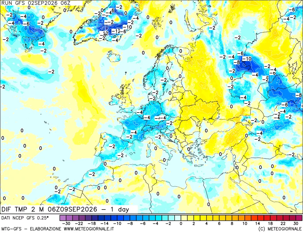 mappa Dif. Temp -24 ore