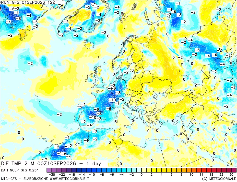 mappa Dif. Temp -24 ore