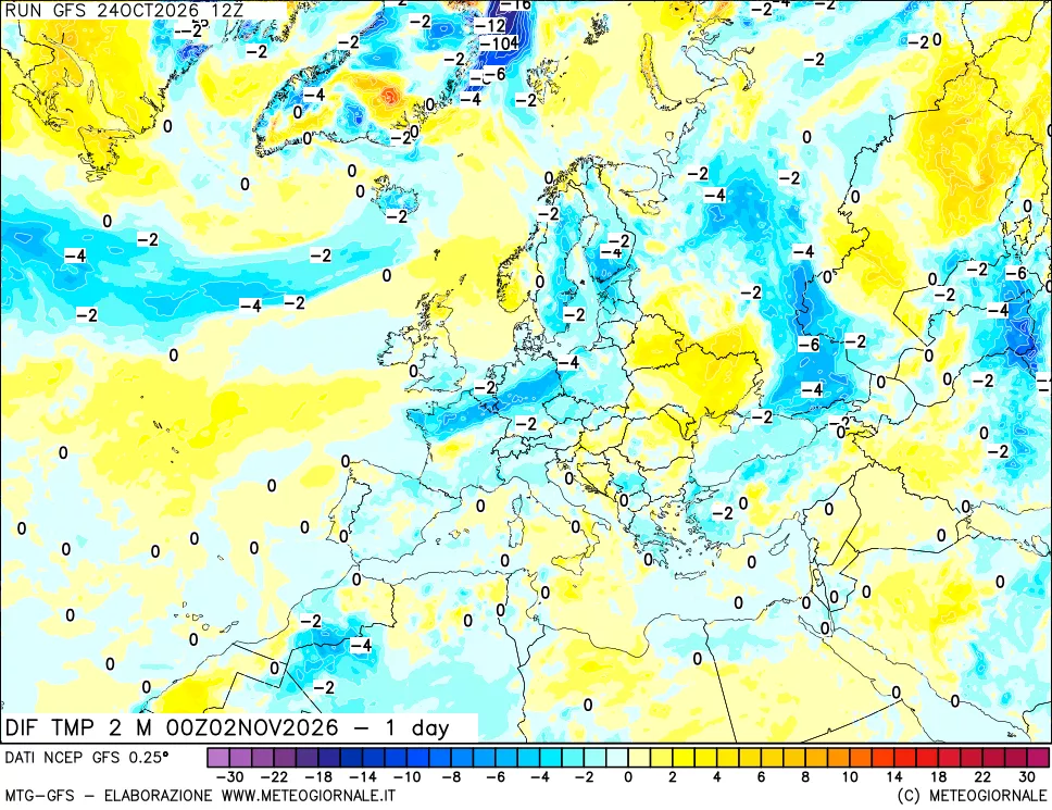 mappa Dif. Temp -24 ore