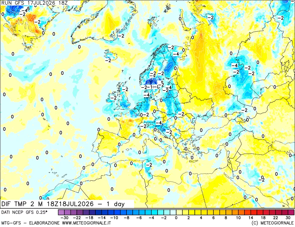 mappa Dif. Temp -24 ore