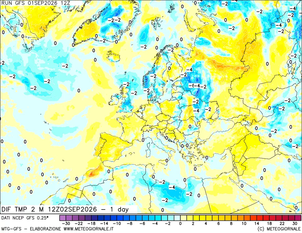 mappa Dif. Temp -24 ore