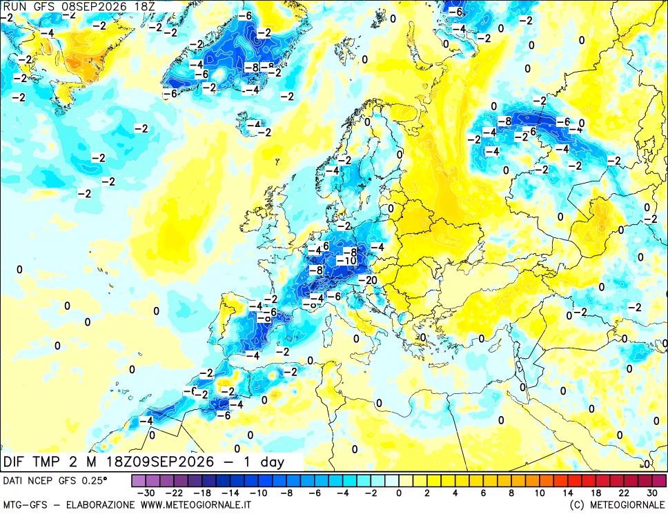 mappa Dif. Temp -24 ore