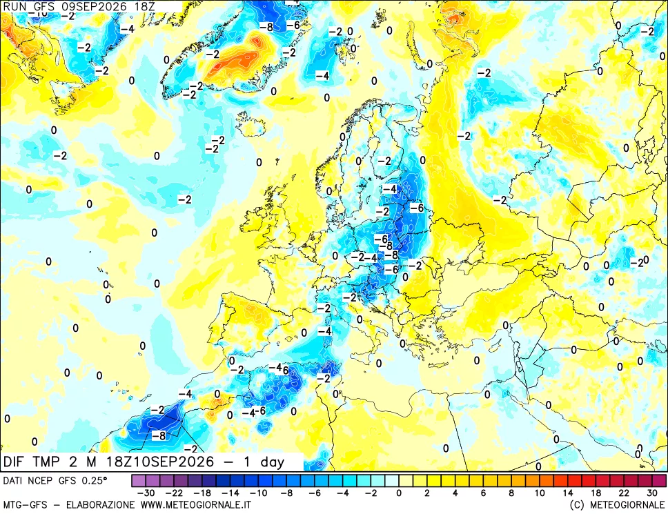 mappa Dif. Temp -24 ore