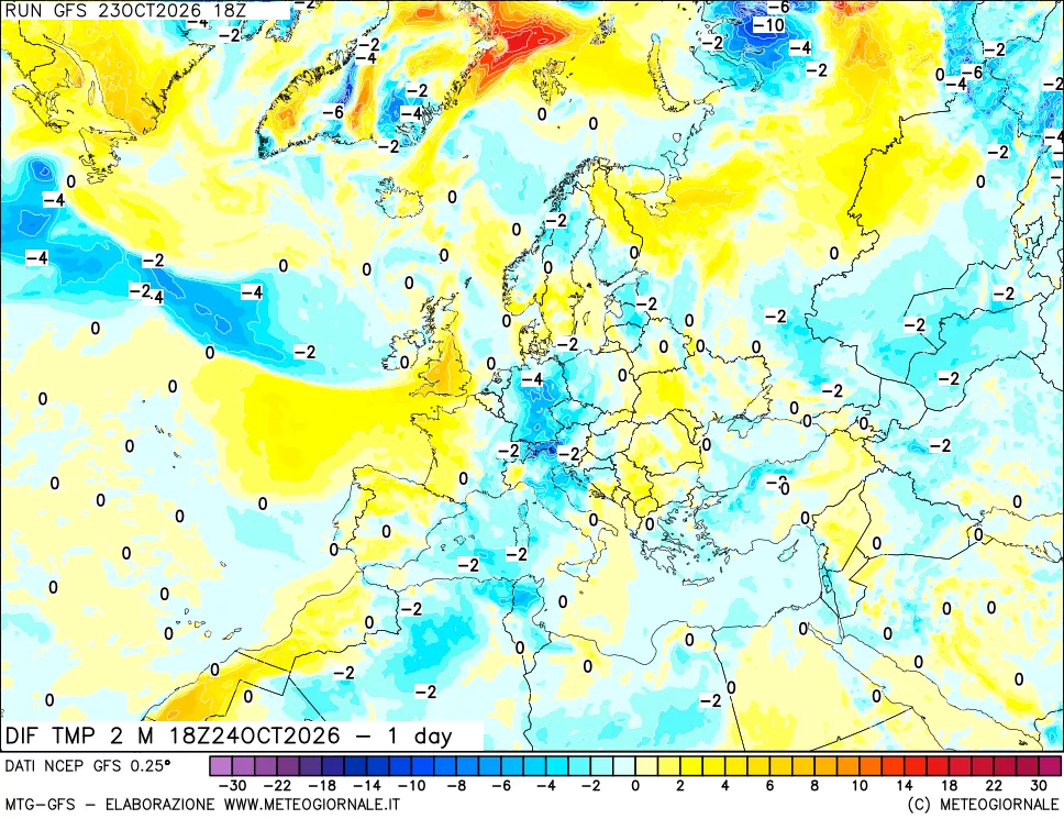 mappa Dif. Temp -24 ore