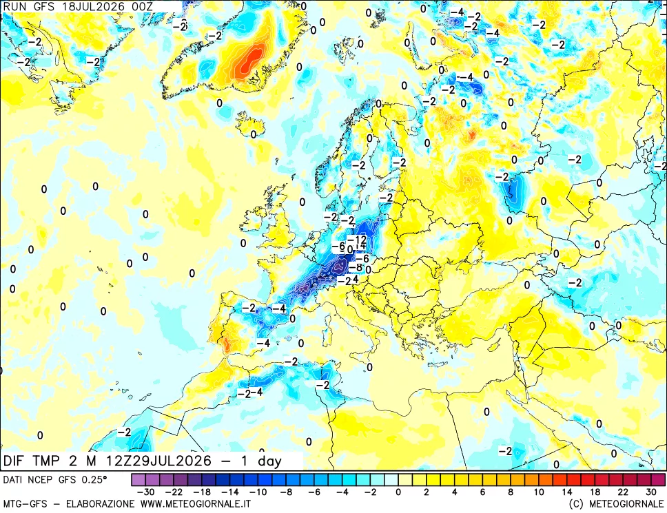 mappa Dif. Temp -24 ore