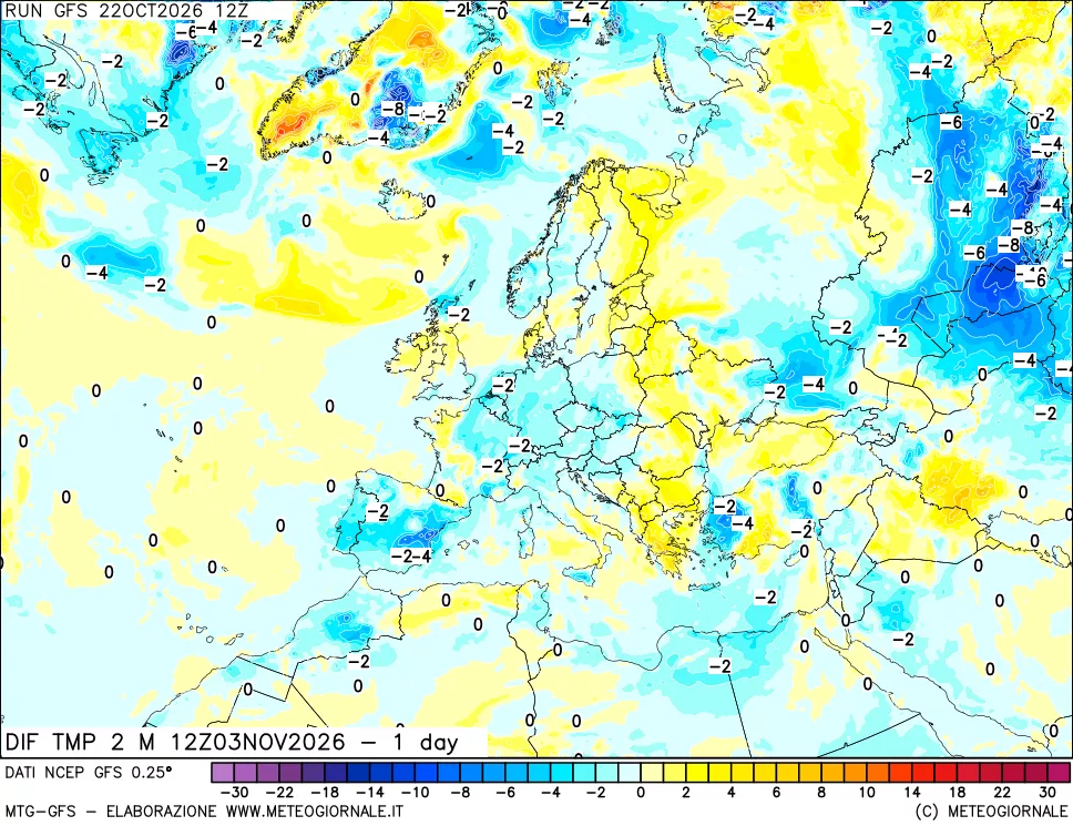 mappa Dif. Temp -24 ore