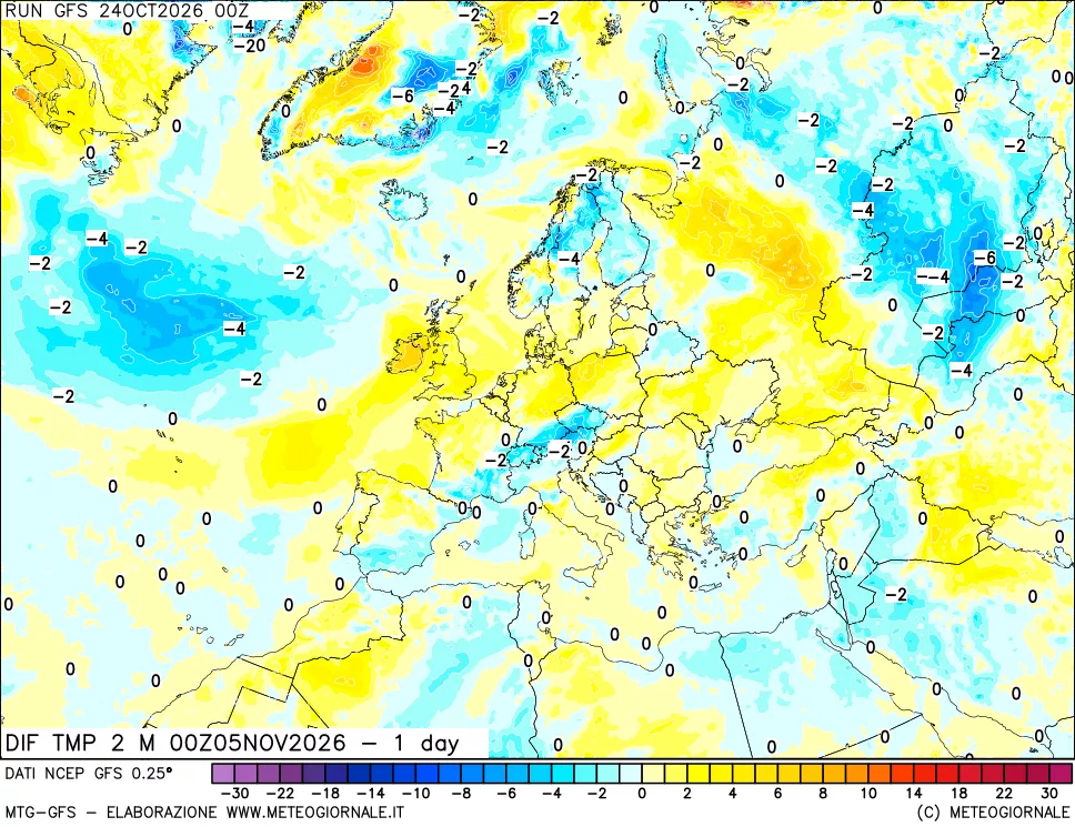 mappa Dif. Temp -24 ore