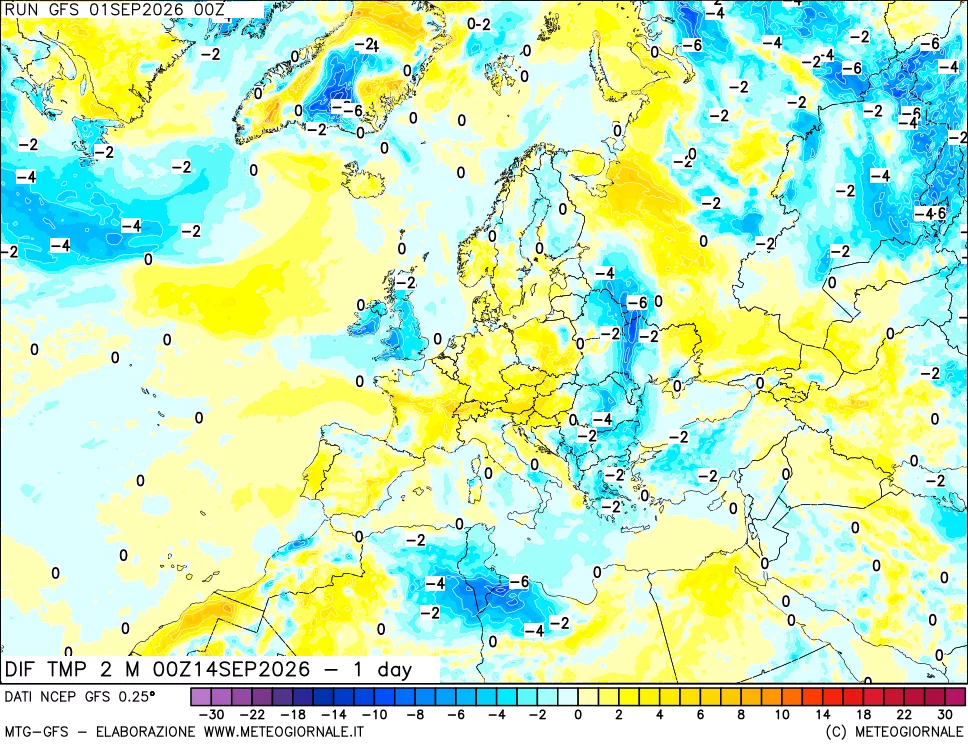 mappa Dif. Temp -24 ore