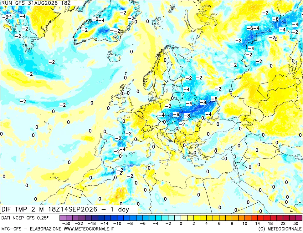 mappa Dif. Temp -24 ore