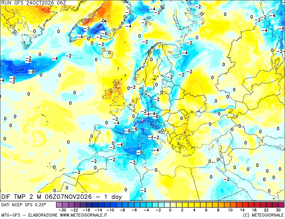 mappa Dif. Temp -24 ore