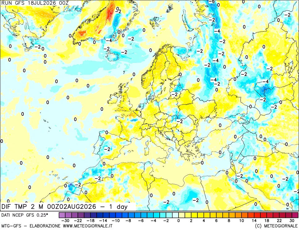 mappa Dif. Temp -24 ore
