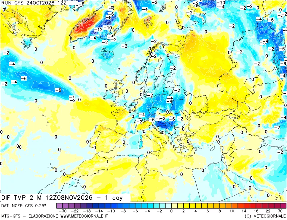 mappa Dif. Temp -24 ore