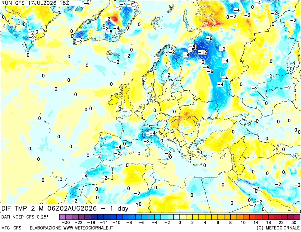 mappa Dif. Temp -24 ore