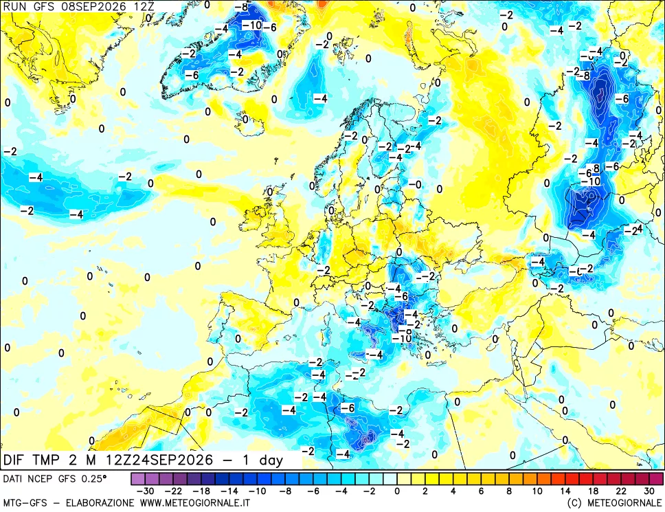 mappa Dif. Temp -24 ore