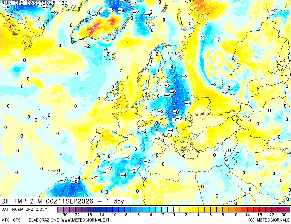 mappa Dif. Temp -24 ore