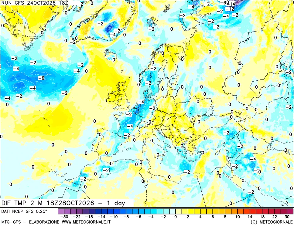 mappa Dif. Temp -24 ore