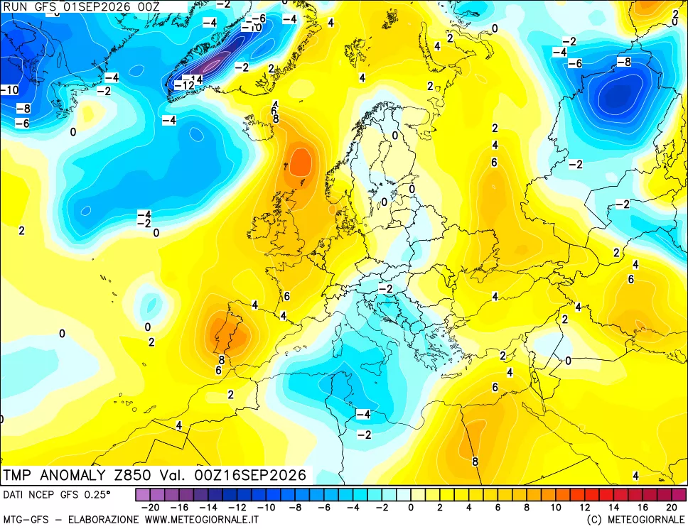 mappa 850 hPa Temp Anomaly vs Cli.No 1981-2010