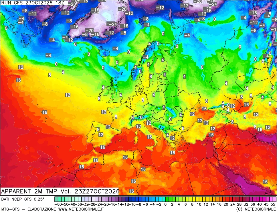 mappa Temp percepita