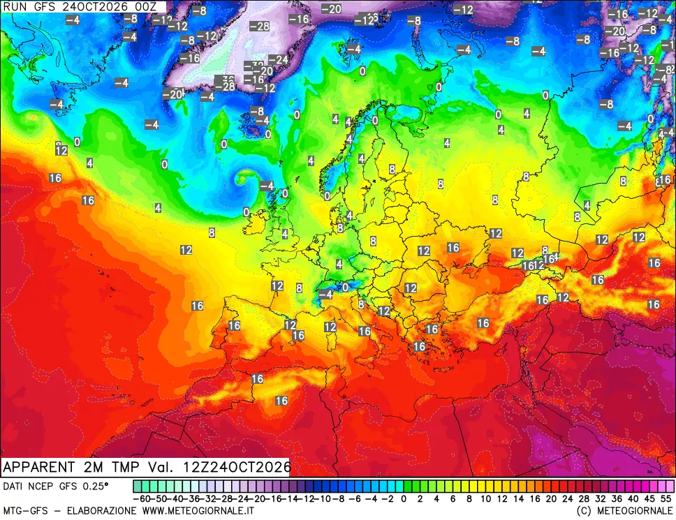mappa Temp percepita