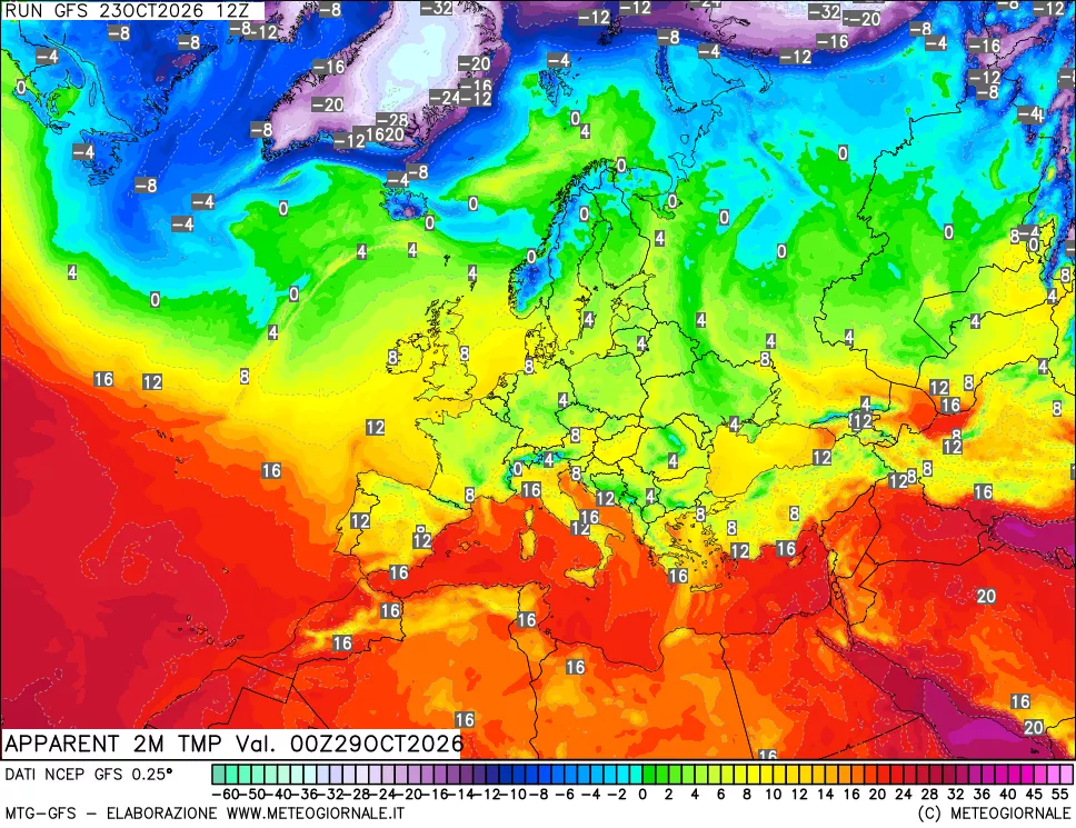 mappa Temp percepita