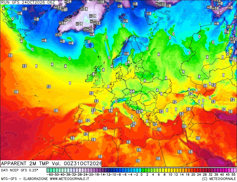 mappa Temp percepita
