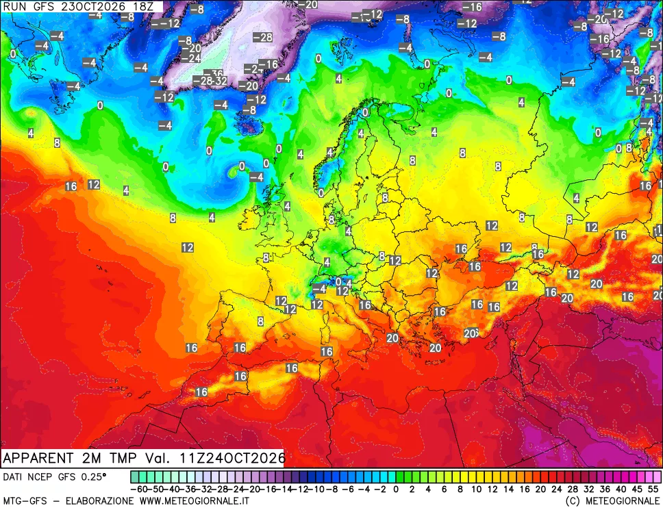 mappa Temp percepita