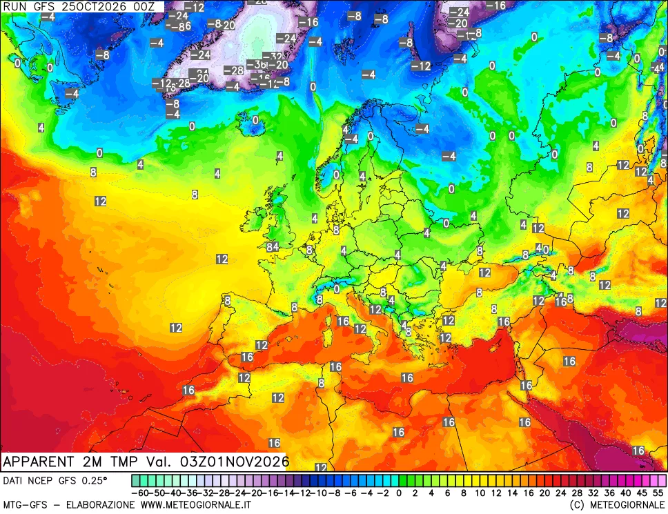 mappa Temp percepita