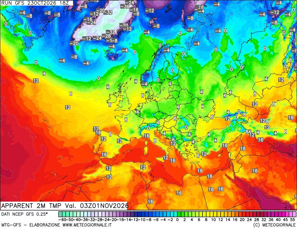 mappa Temp percepita