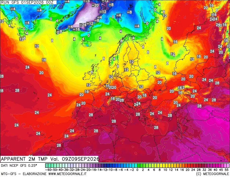 mappa Temp percepita