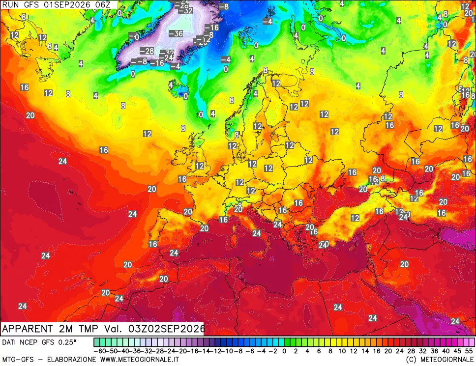 mappa Temp percepita