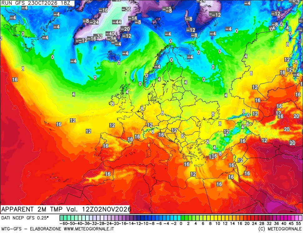 mappa Temp percepita