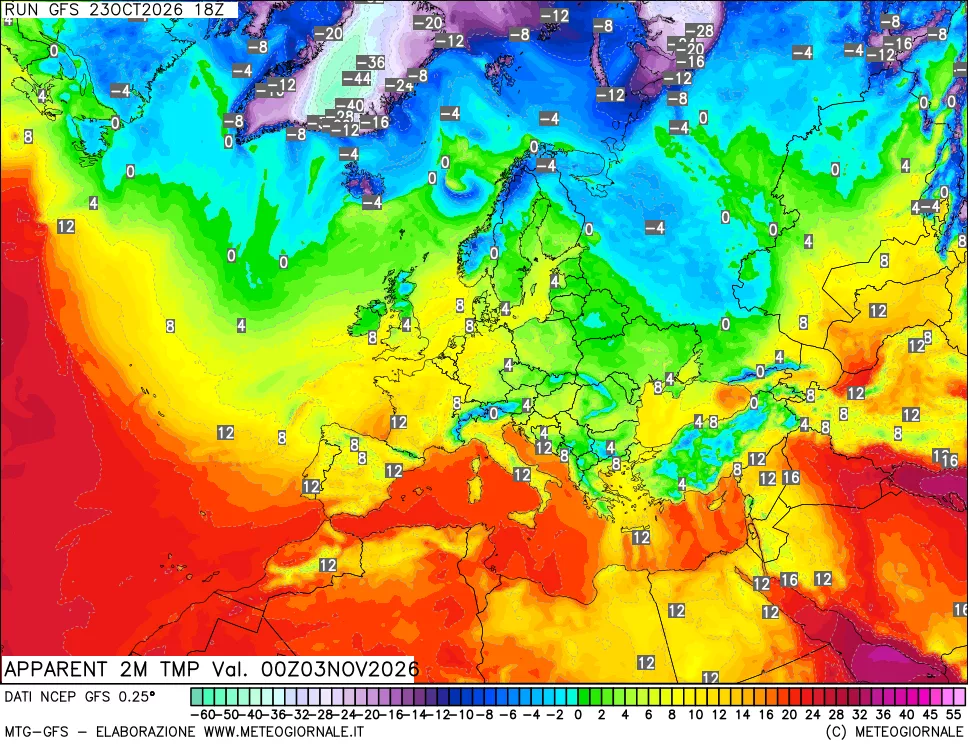 mappa Temp percepita