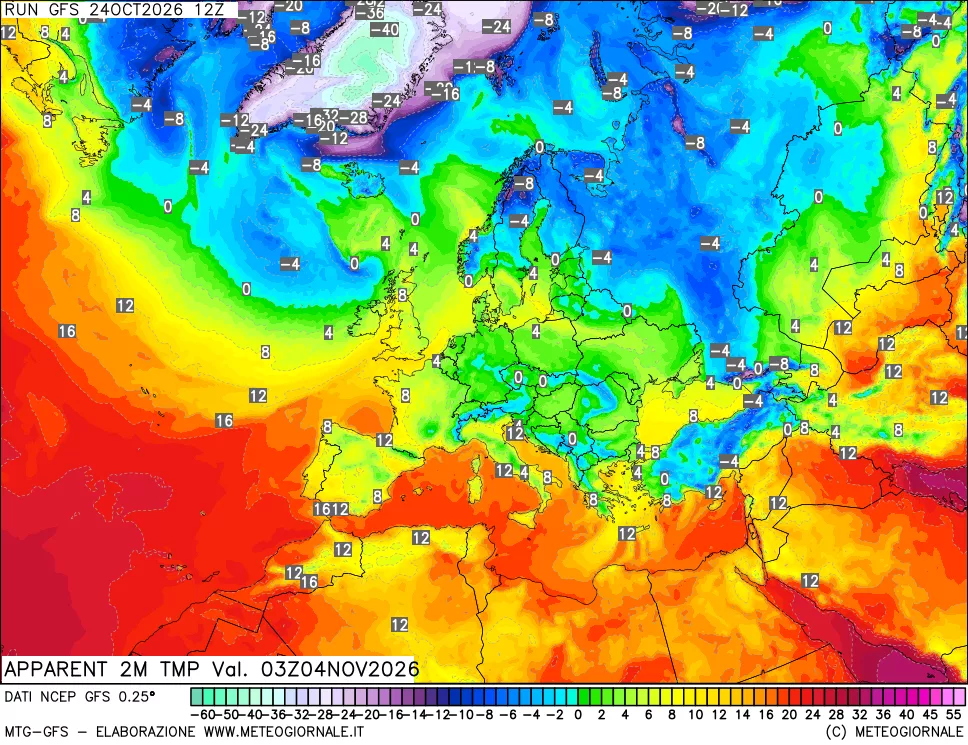mappa Temp percepita