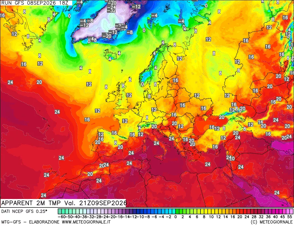 mappa Temp percepita
