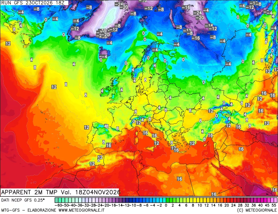 mappa Temp percepita