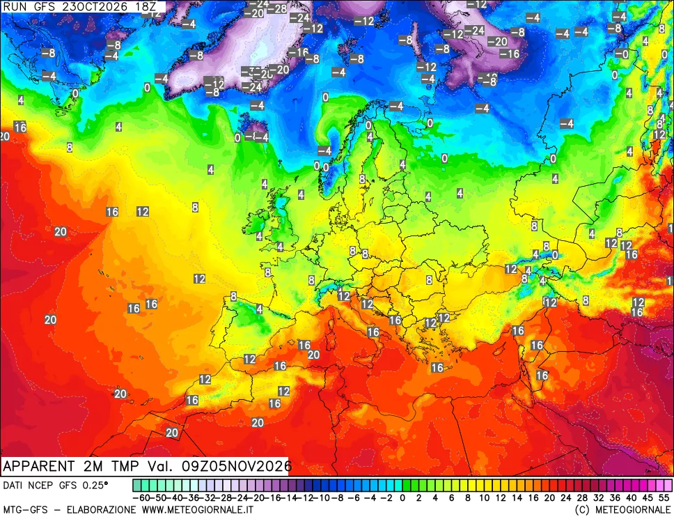 mappa Temp percepita